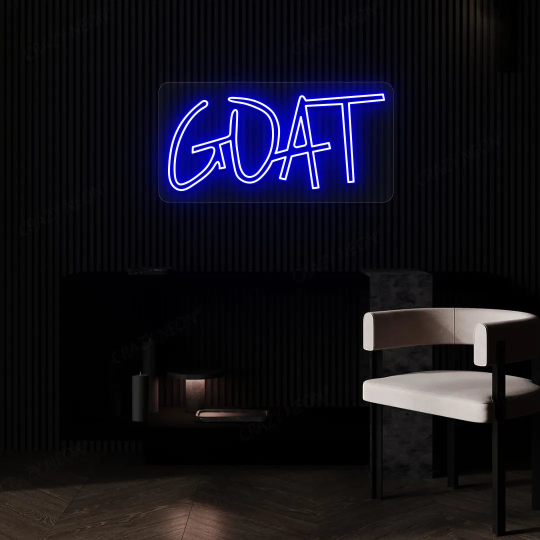 GOAT (Greatest of All Time) Neon Sign| blue