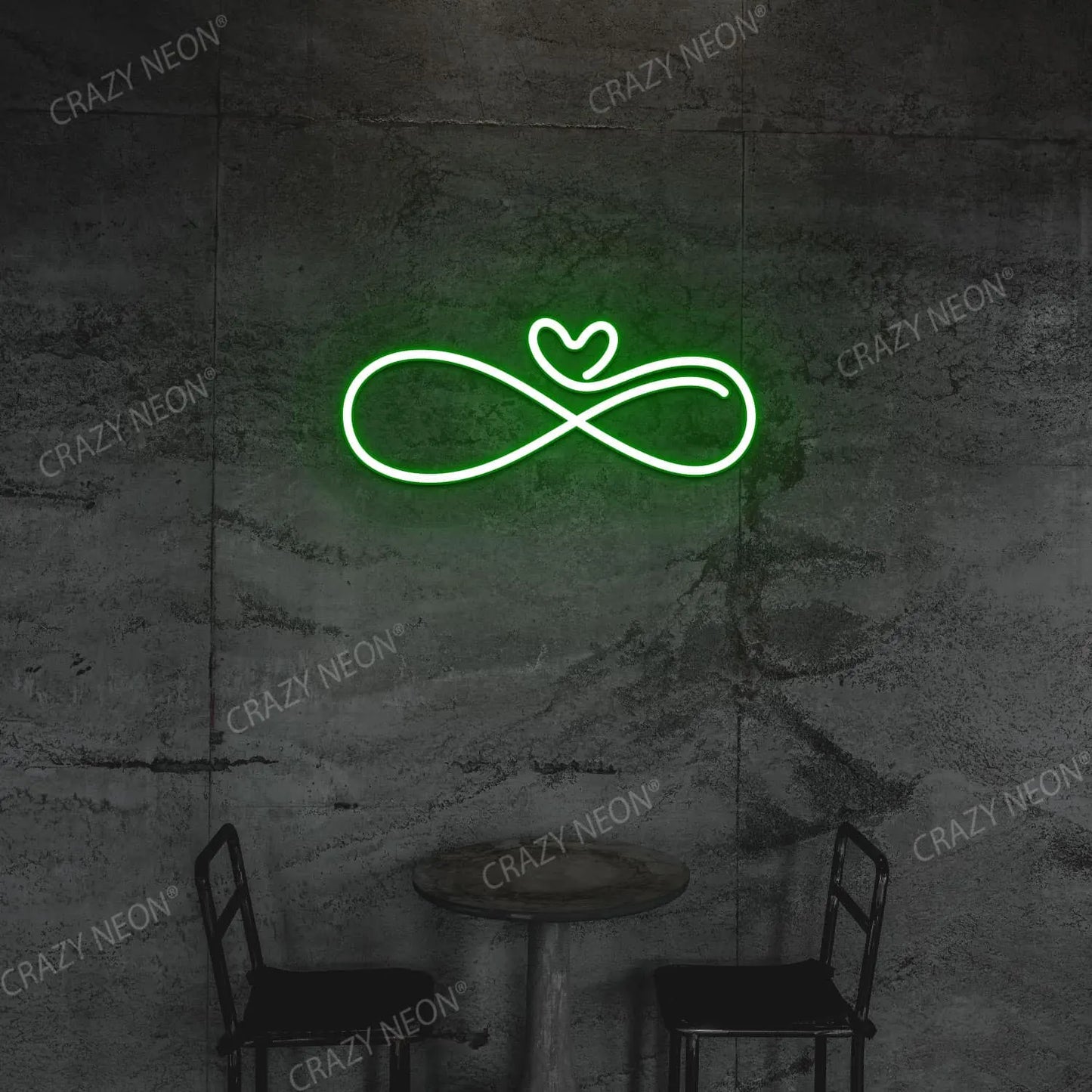 Infinity Heart Neon Sign | Green