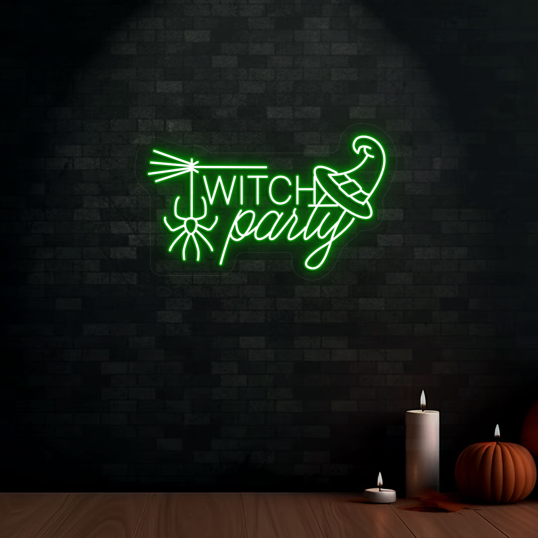 Witch Party Neon Sign | Green