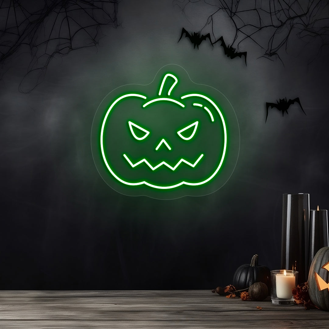 Pumpkin Neon Sign | Green