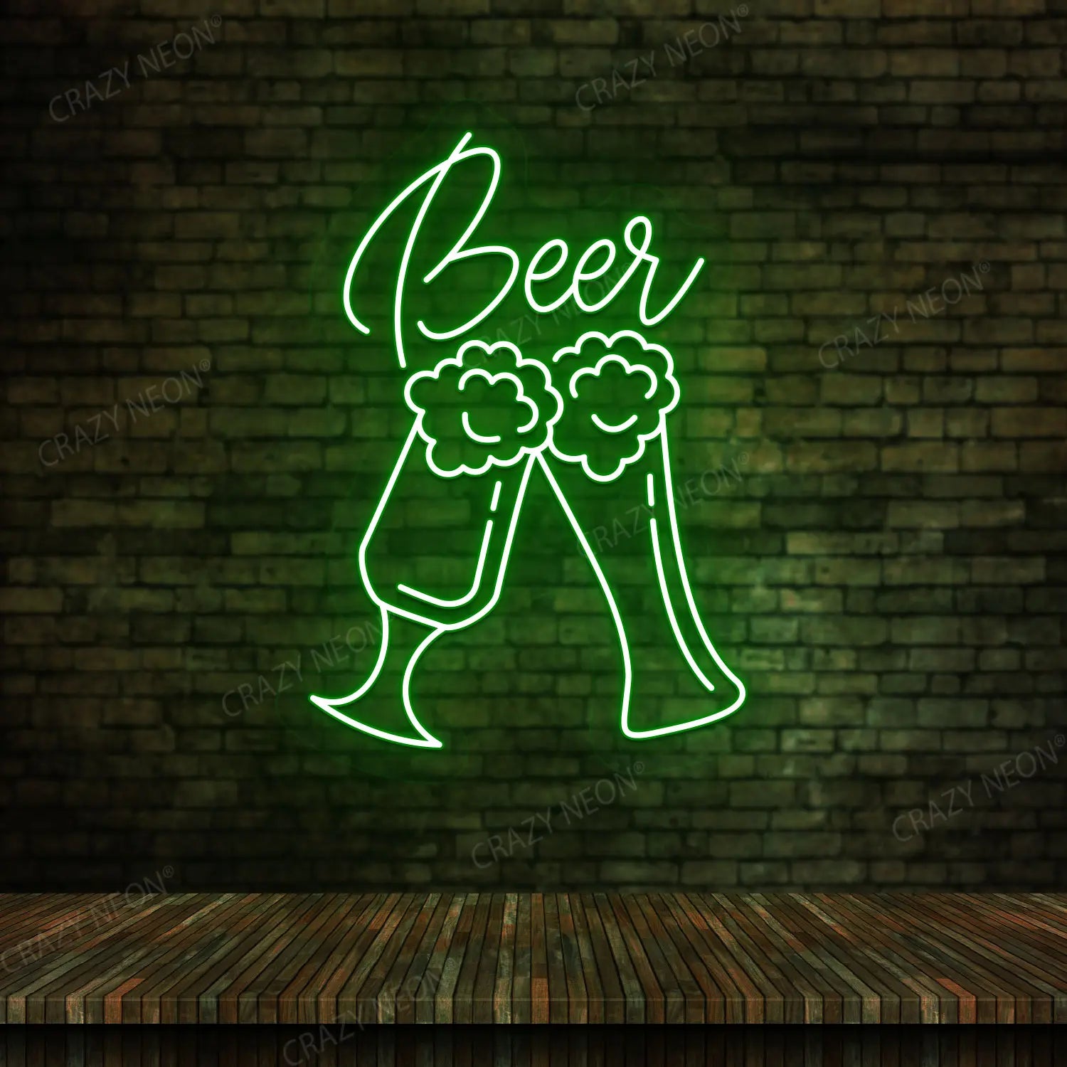 Beer Glass Multicolor Neon Sign | Green