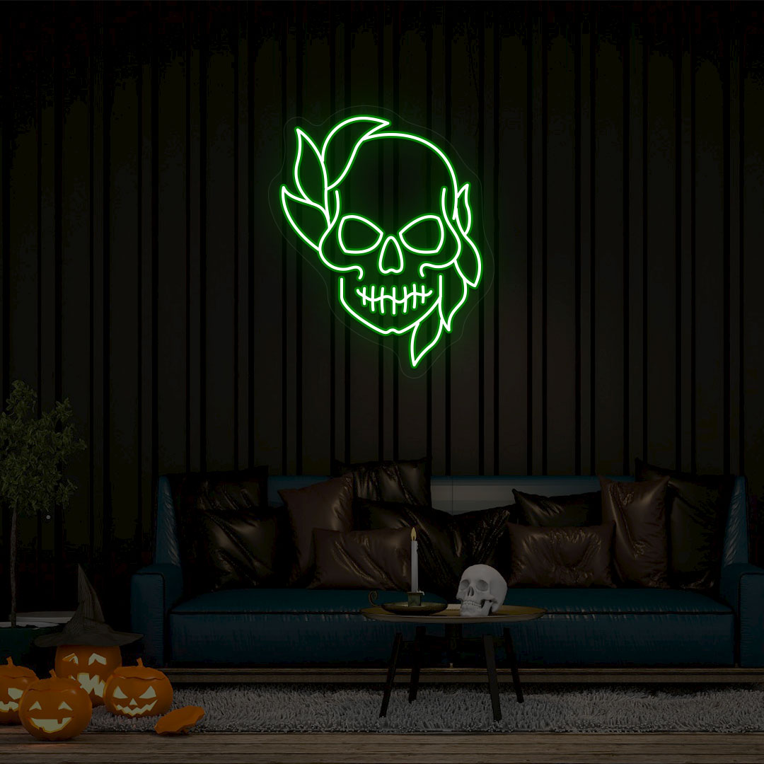 Skull Neon Sign | Green