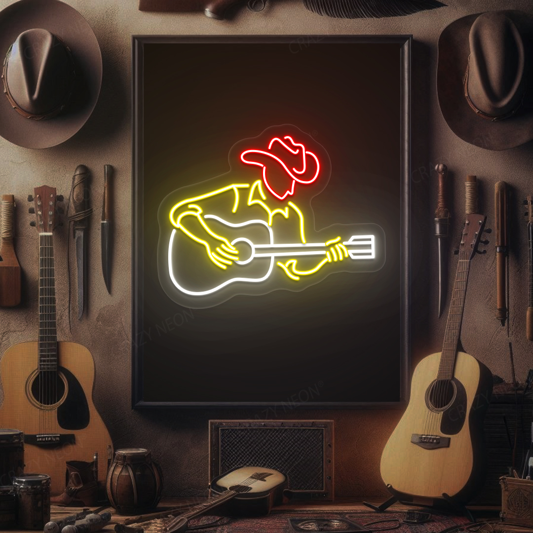 Guitar-Playing Cowboy Neon Sign
