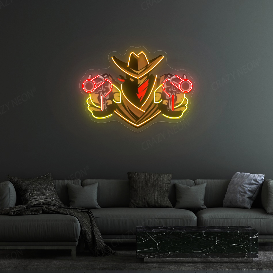 Gunslinger Cowboy Neon Sign | Red