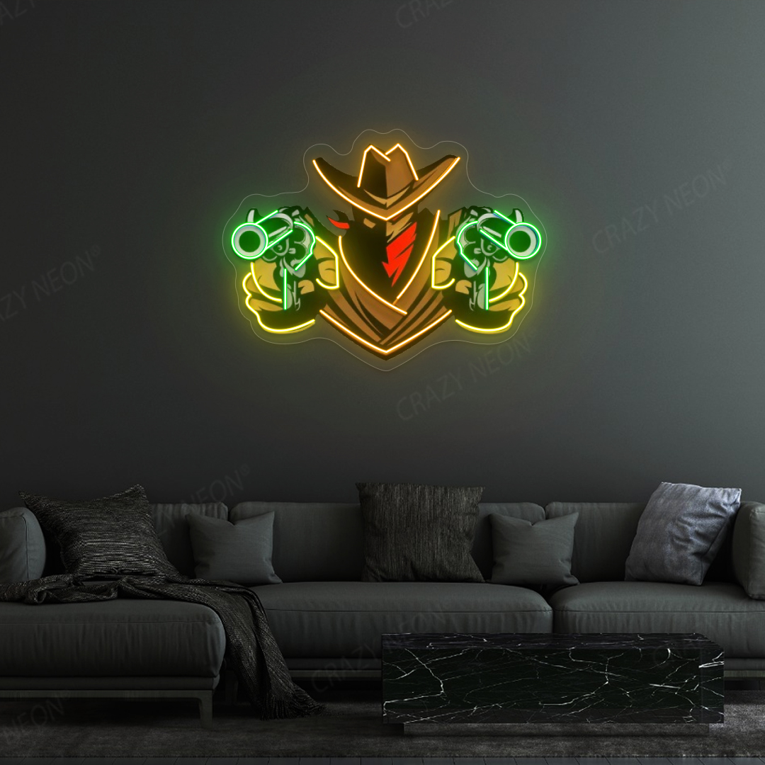 Gunslinger Cowboy Neon Sign | Green