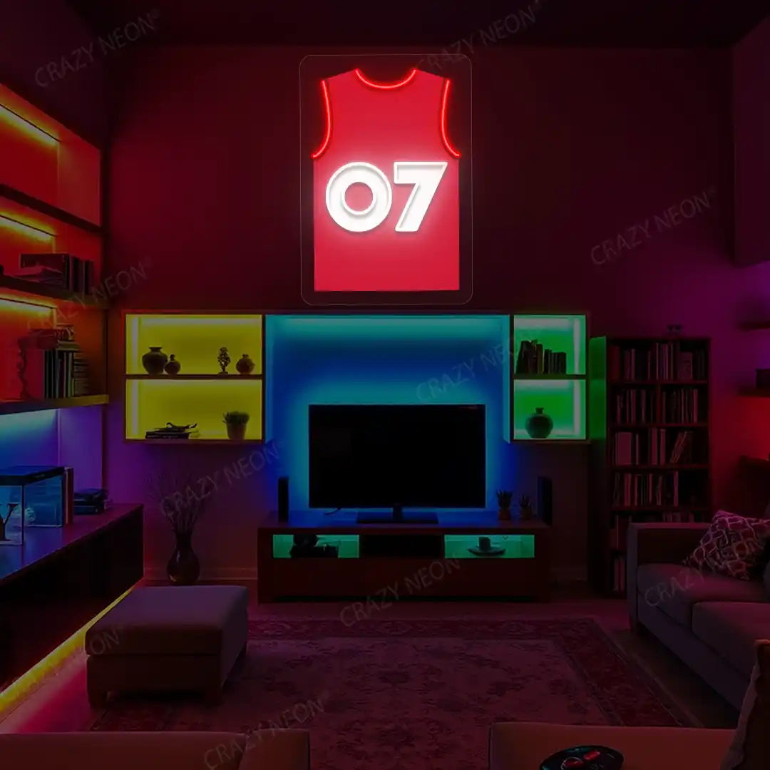 Houston Durant 07 Jersey Basketball Neon Artwork