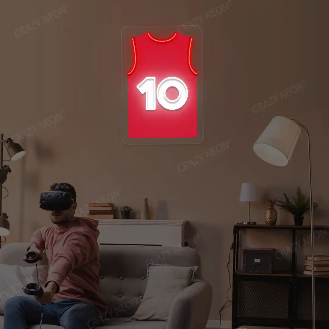 Houston Smith Jr. 10 Jersey Basketball Neon Artwork