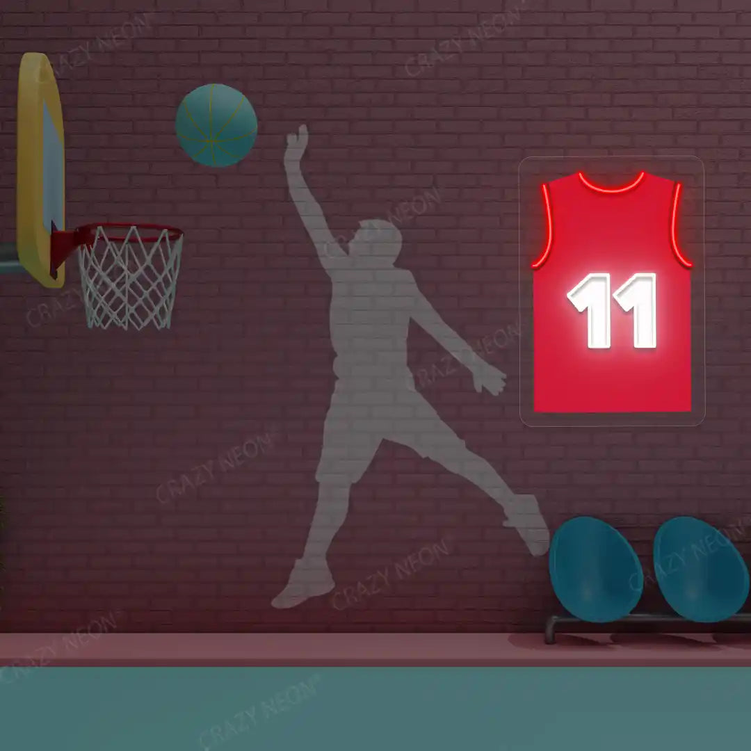 Houston Ming 11 Jersey Basketball Neon Artwork