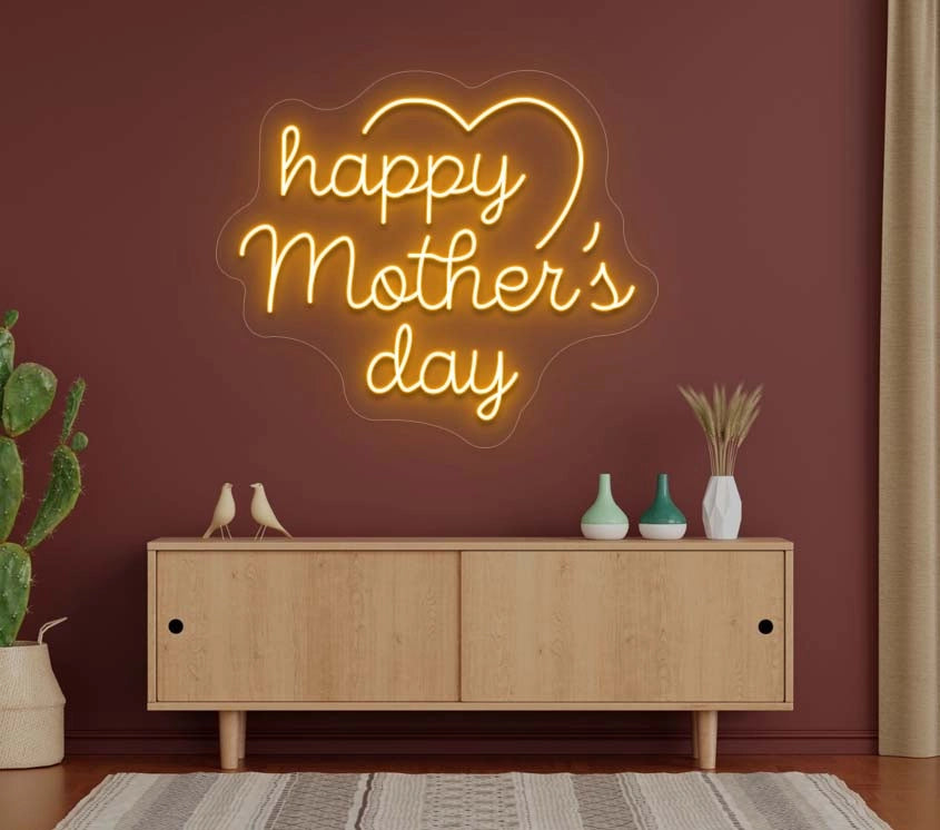 Happy Mother's Day Neon Sign | Orange