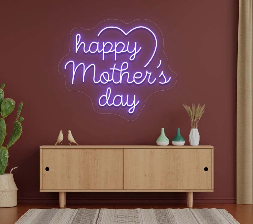 Happy Mother's Day Neon Sign | Purple