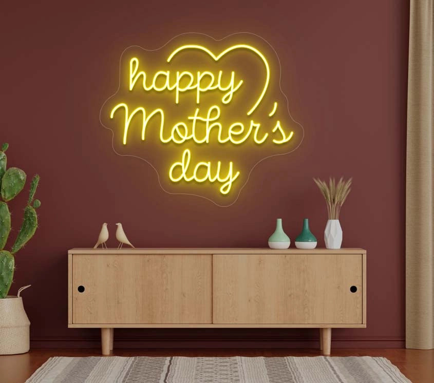 Happy Mother's Day Neon Sign | Yellow