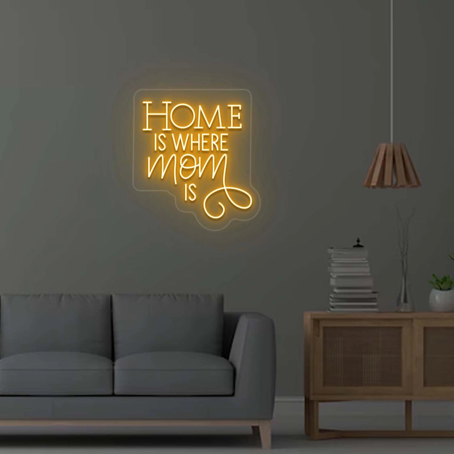 Home is where Mom is Neon Sign | Orange