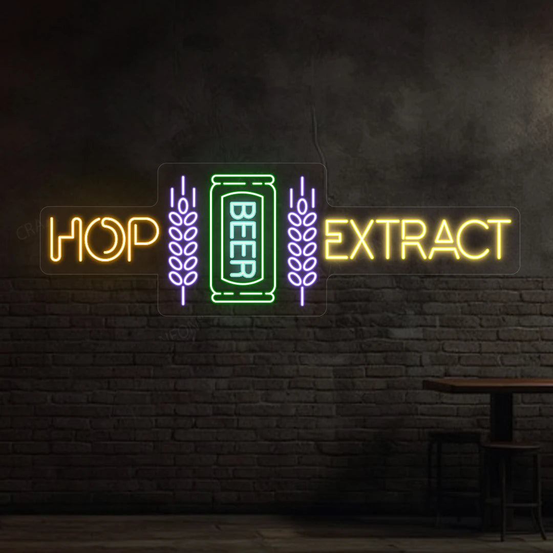 Craft Beer Hop Extract Neon Sign | Yellow