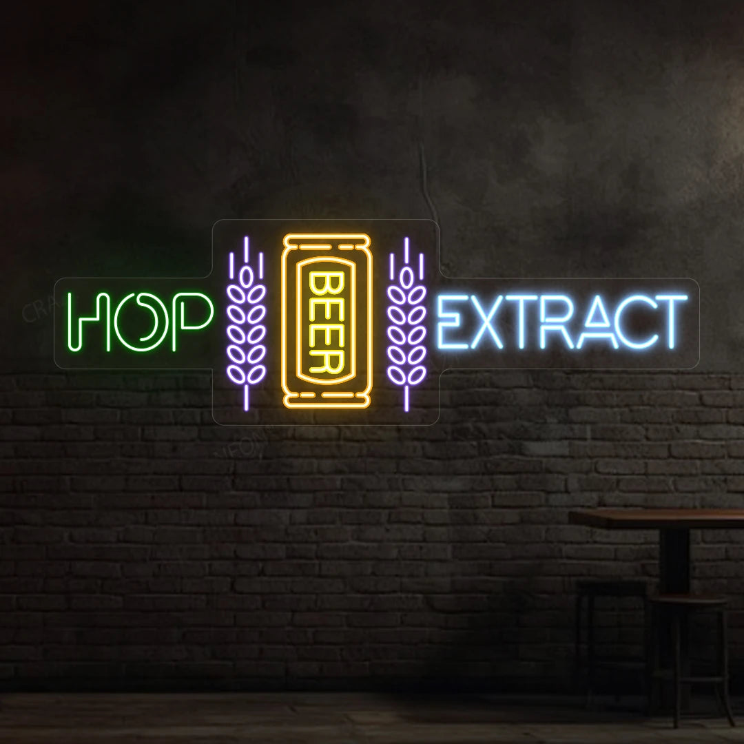 Craft Beer Hop Extract Neon Sign | Iceblue