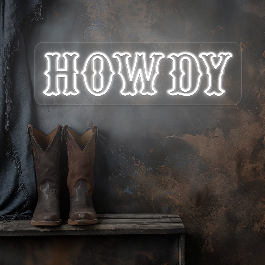 Howdy Neon Sign | White