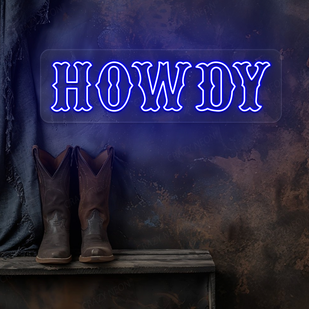 Howdy Neon Sign | Blue