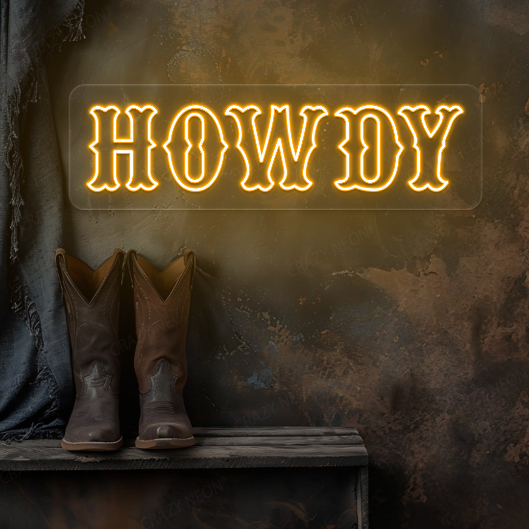 Howdy Neon Sign | Orange
