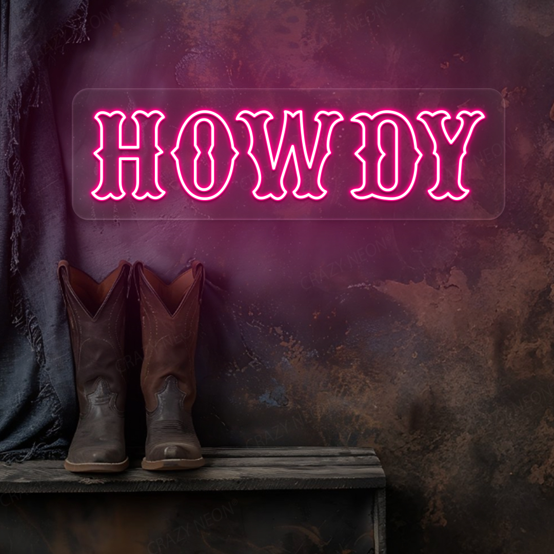 Howdy Neon Sign | Pink