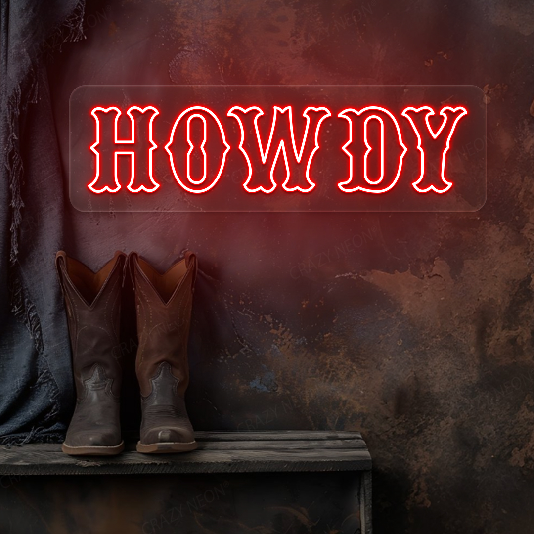 Howdy Neon Sign | Red