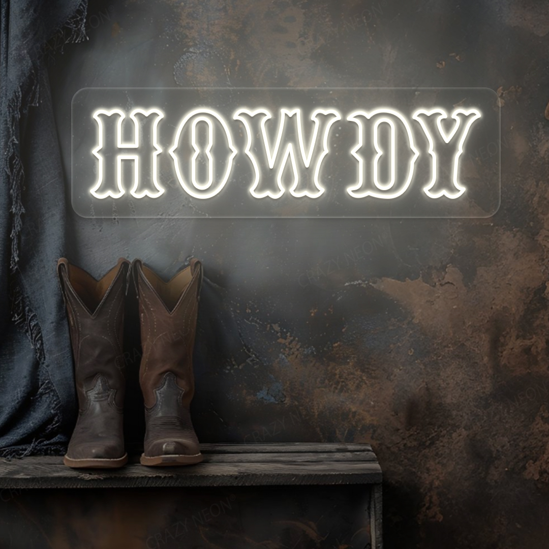 Howdy Neon Sign | Warmwhite