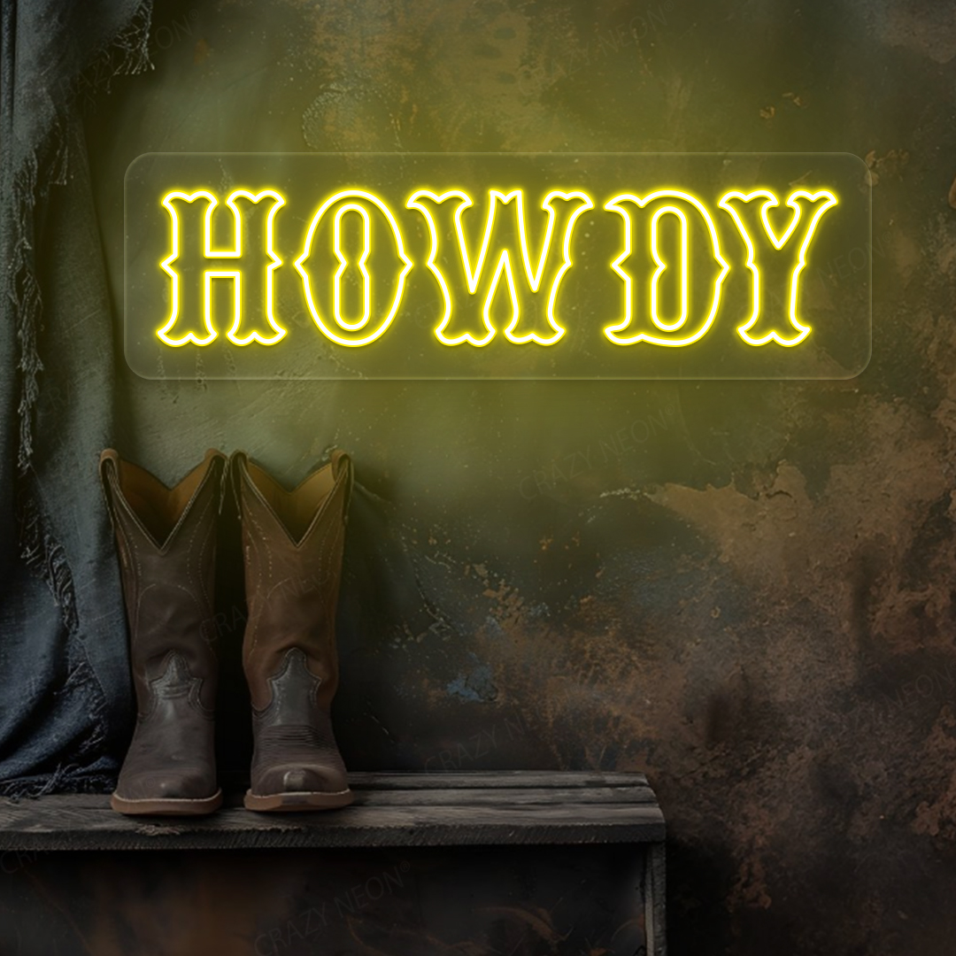 Howdy Neon Sign | Yellow