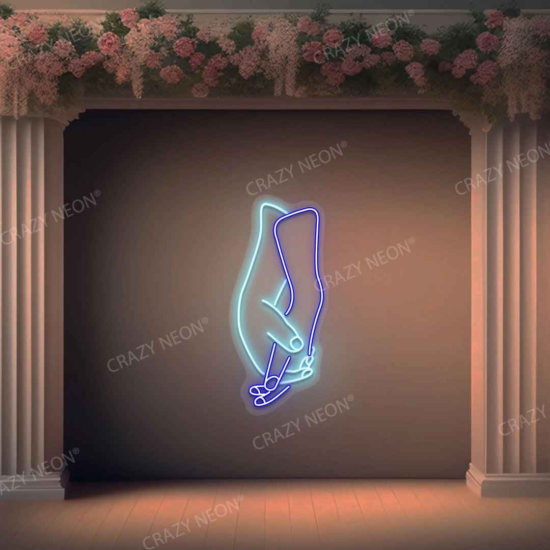 Holding Hands Neon Sign