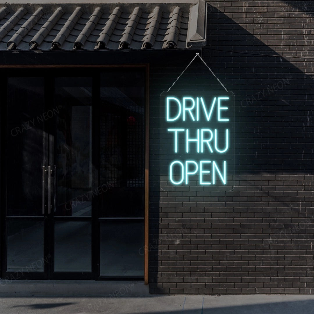 Drive Thru Open Sign | Iceblue