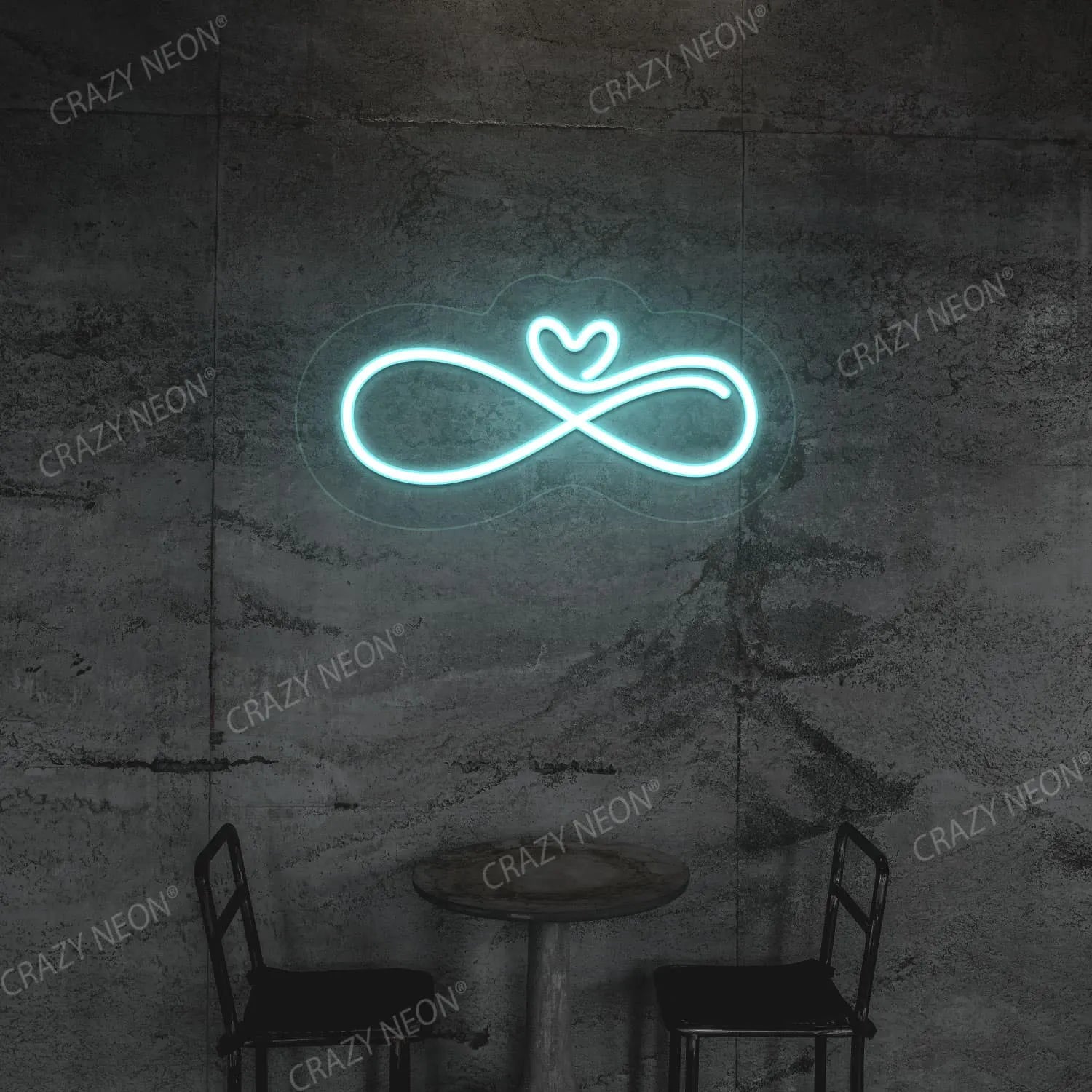 Infinity Heart Neon Sign | Iceblue