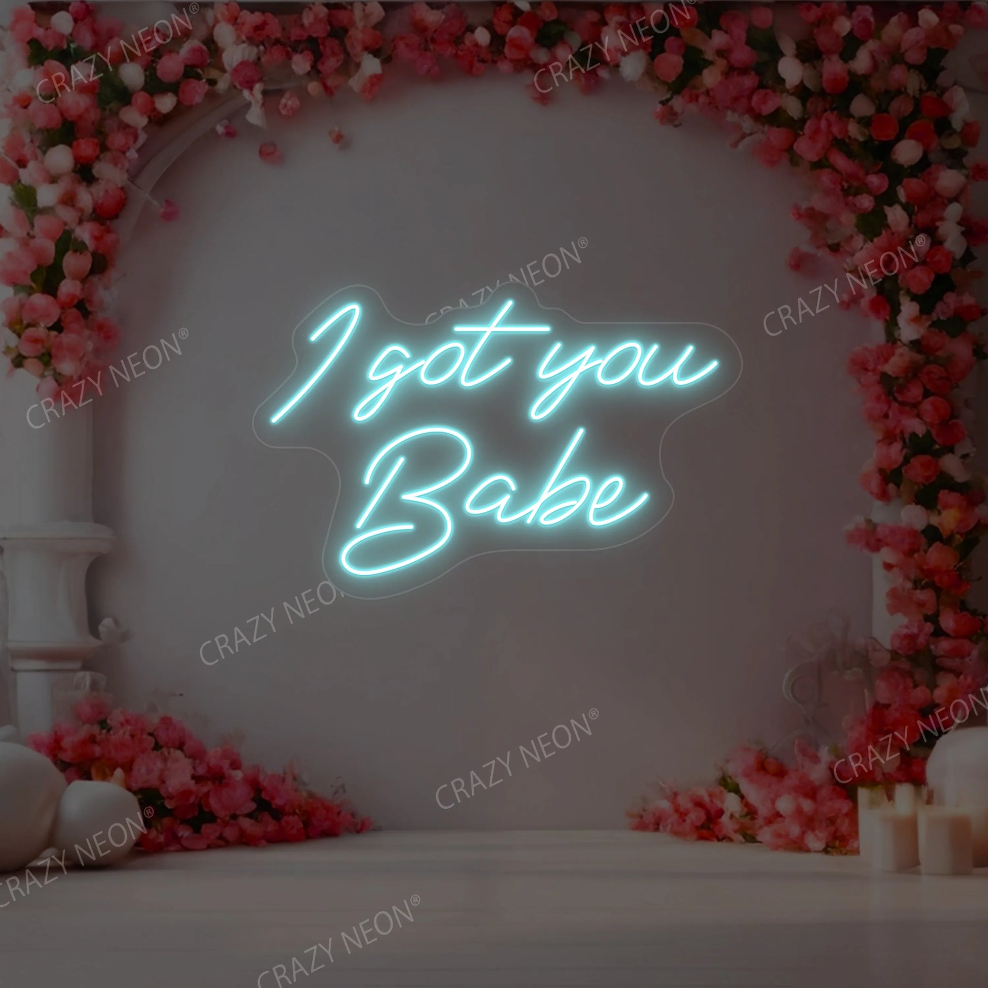 I Got You Babe Neon Sign | Ice Blue