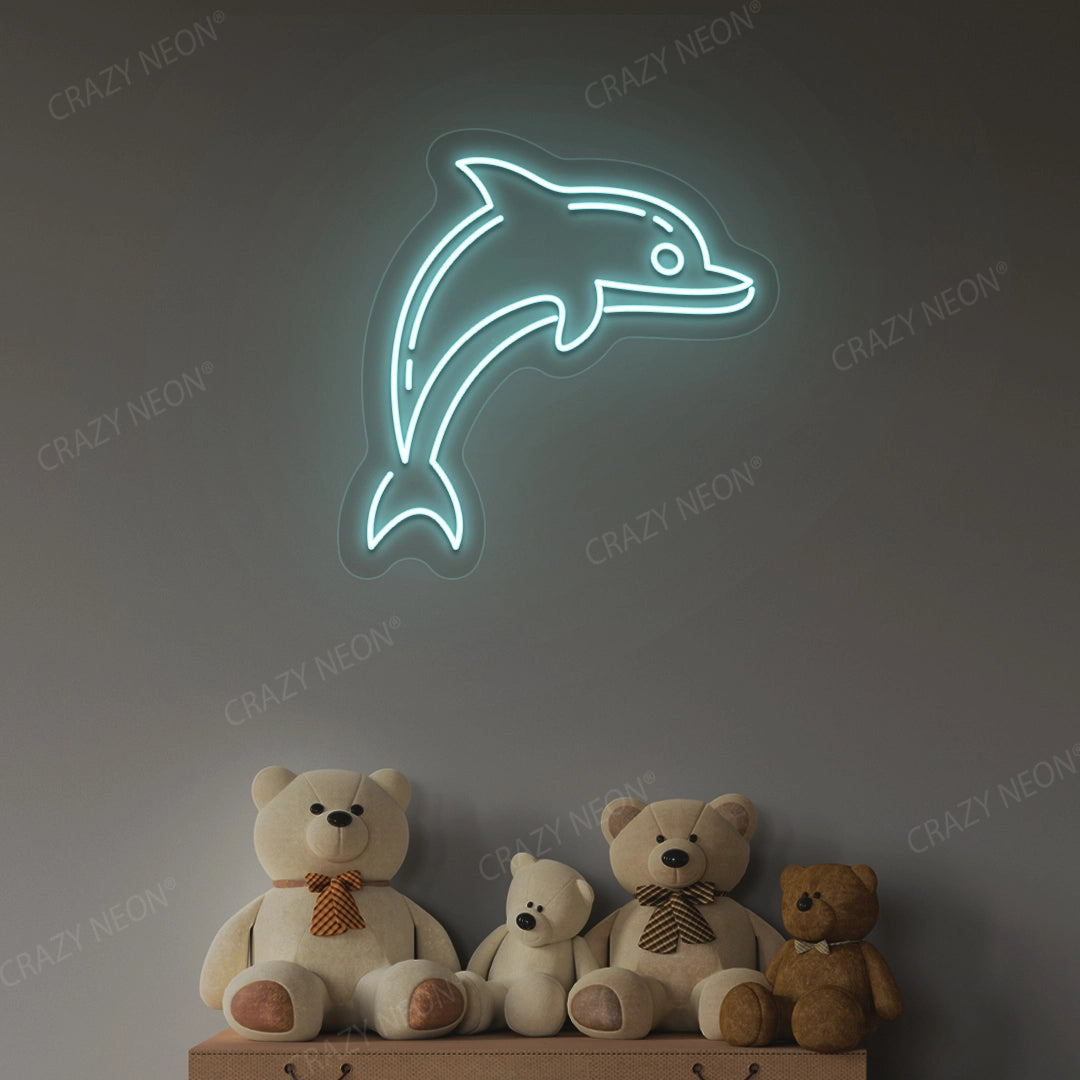 Dolphin Neon Sign | Iceblue