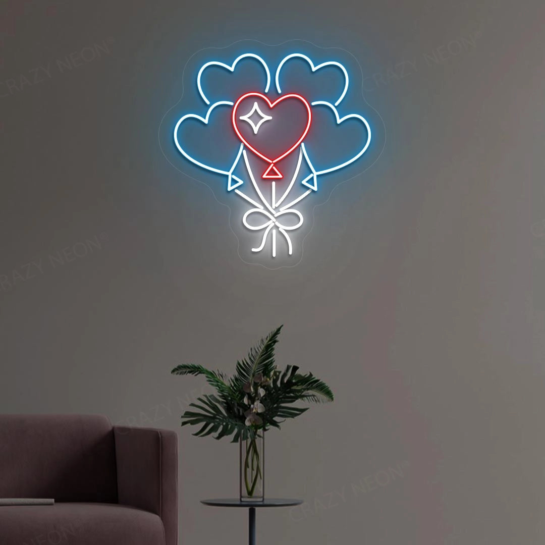 Happy valentine Day Heart Neon Sign | Ice blue