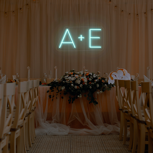 Personalized Wedding Name Initials Neon Sign | CNUS015992 | Iceblue