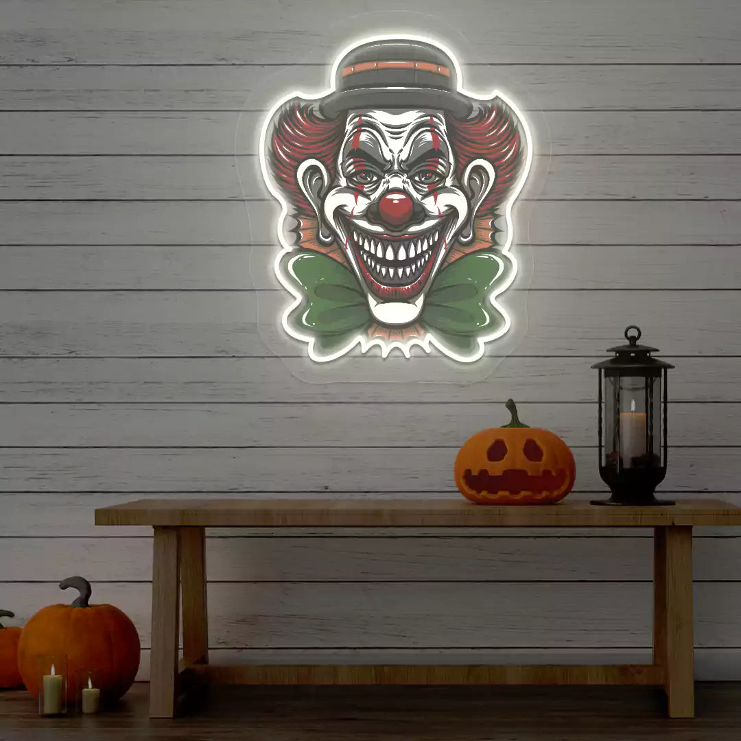Evil Clown Neon Artwork | warmwhite
