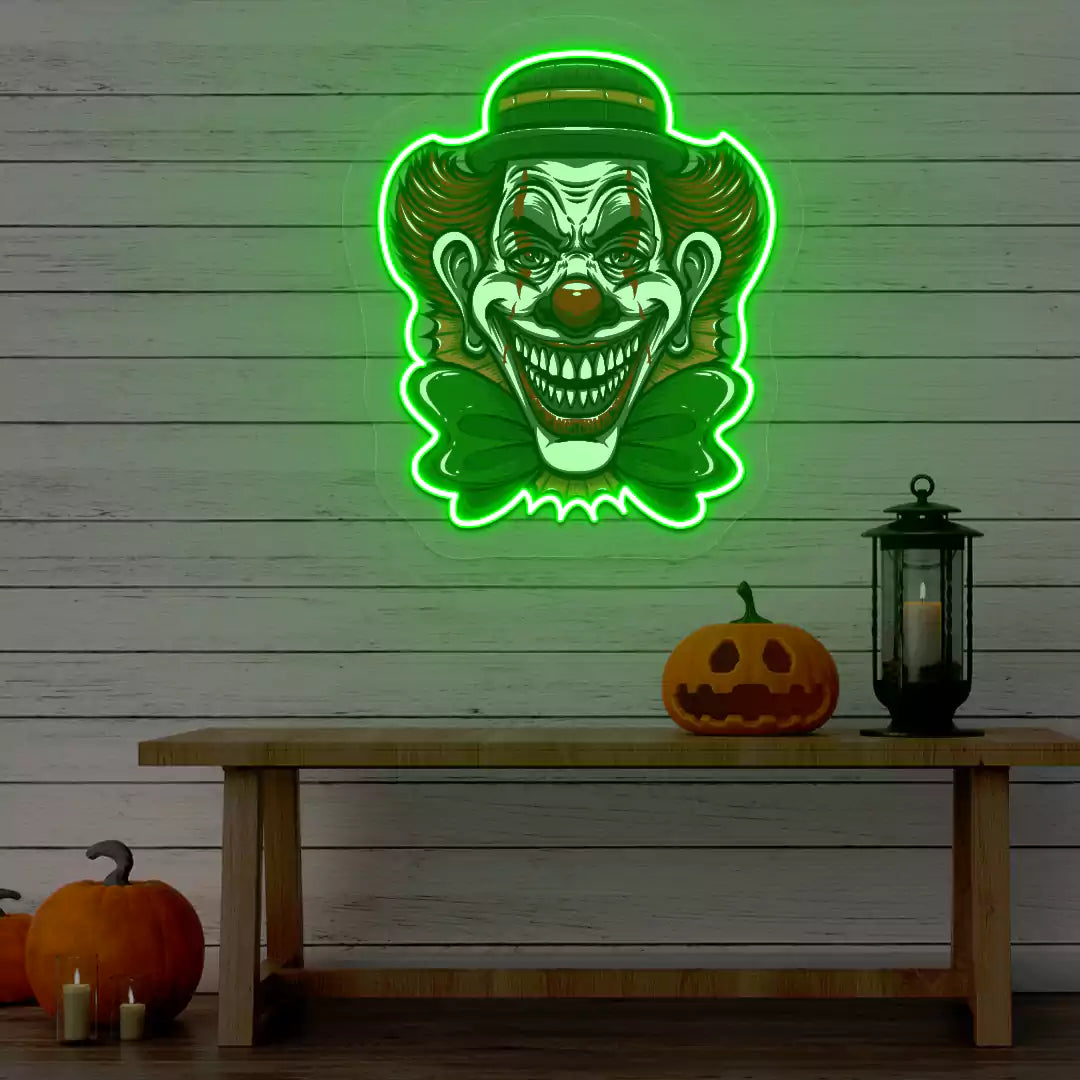 Evil Clown Neon Artwork | Green