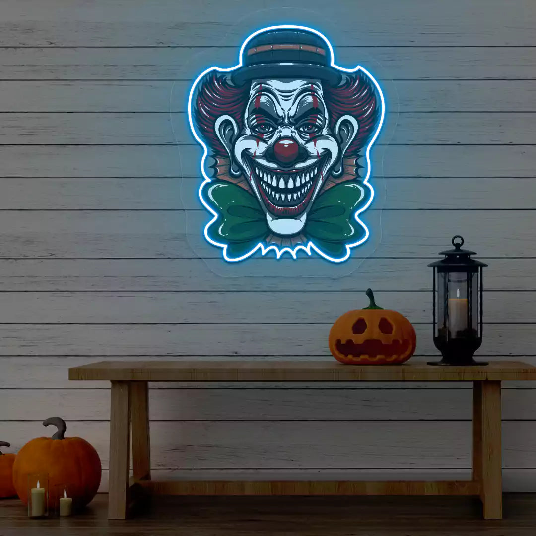 Evil Clown Neon Artwork | Iceblue