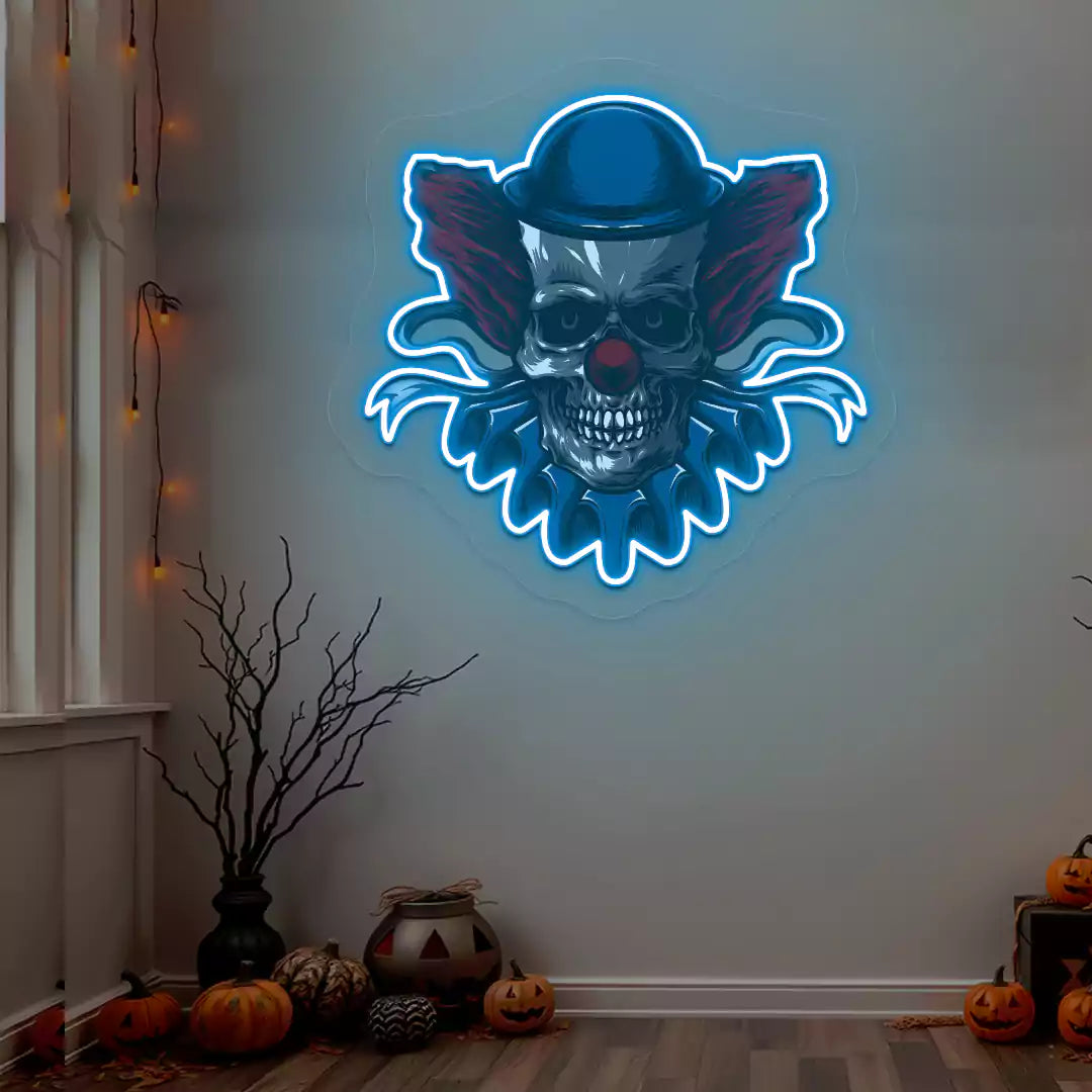 Creepy Clown Neon Artwork | Iceblue