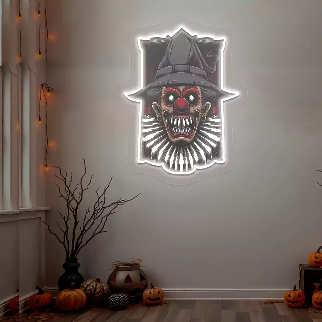 Haunted Clown Neon Artwork | Warmwhite