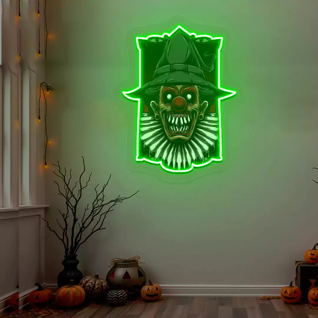Haunted Clown Neon Artwork | Green