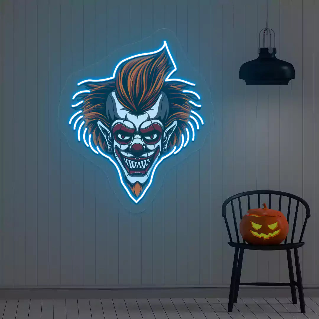 Fiendish Clown Neon Artwork | Iceblue