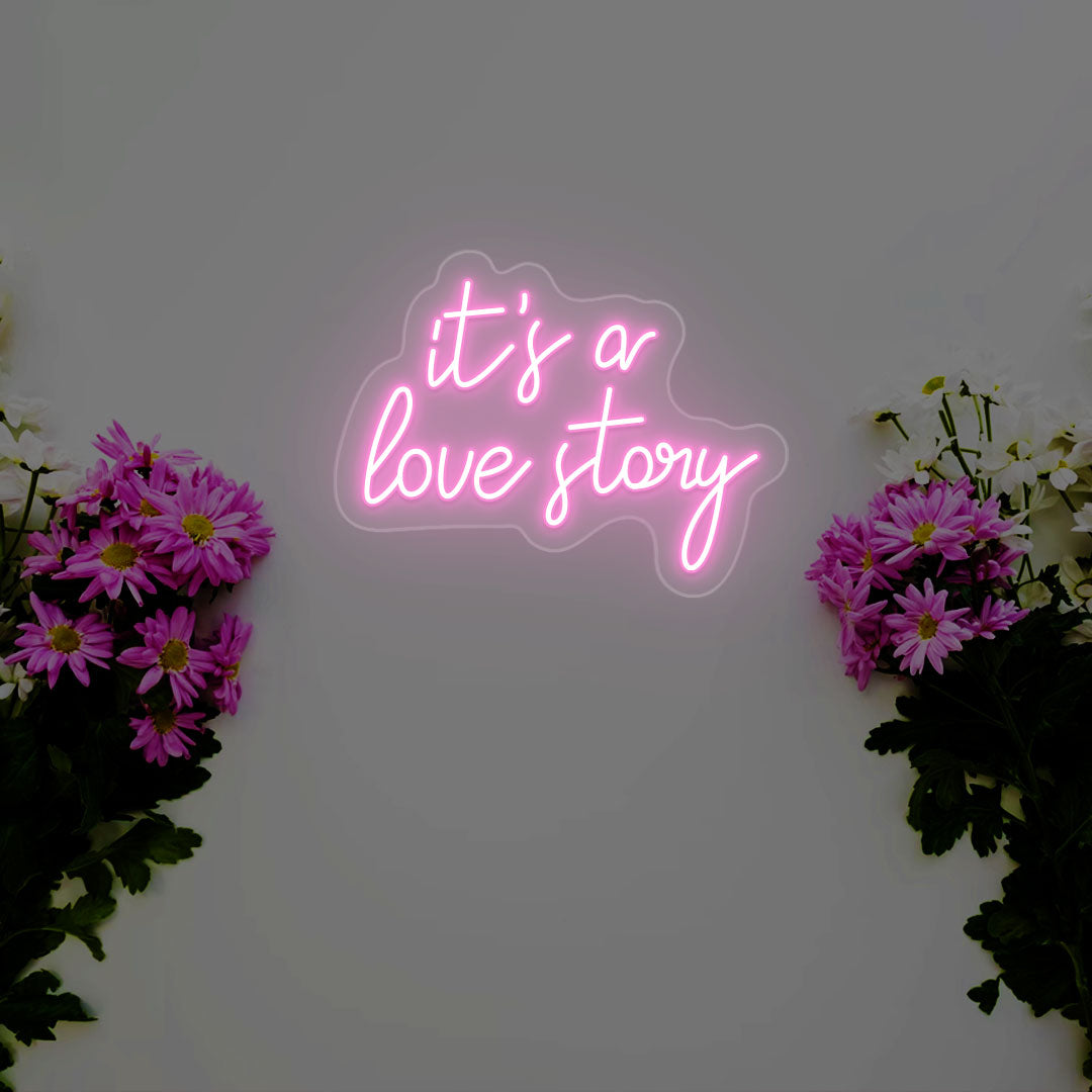 It's A Love Story Neon Sign | Pink