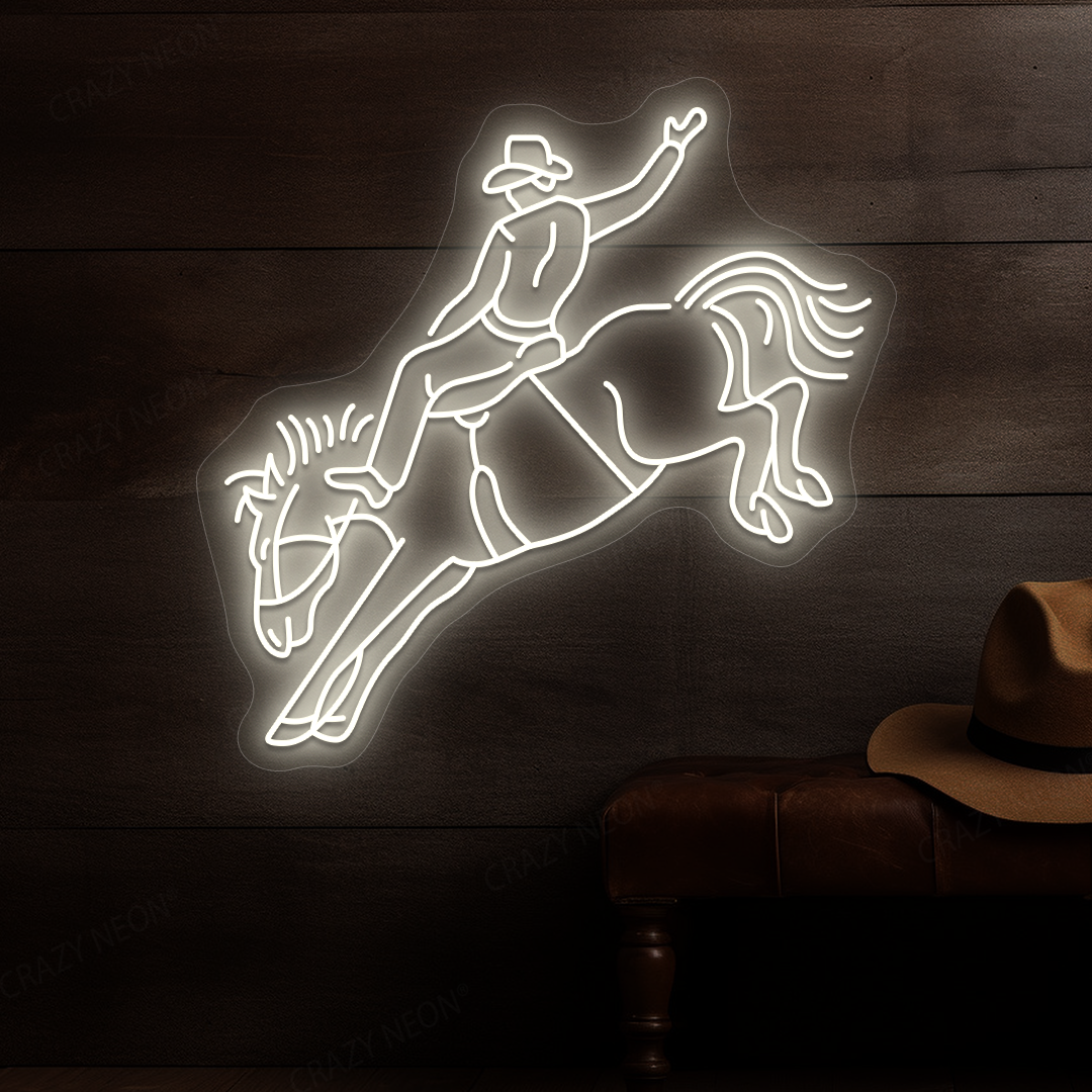 Rodeo Cowboy Neon Sign | Warmwhite