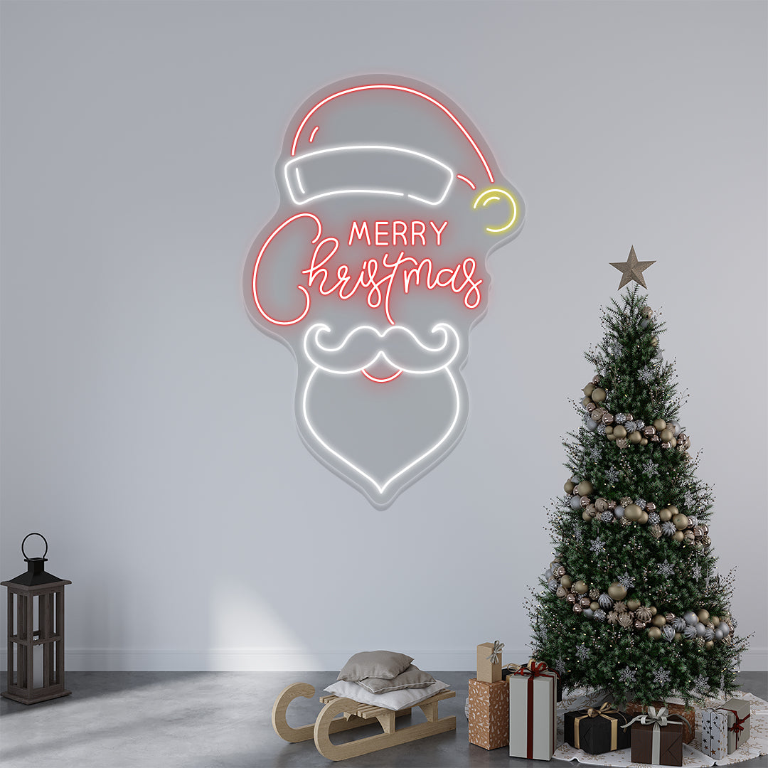 Merry Christmas Santa Neon Sign - Multicolor