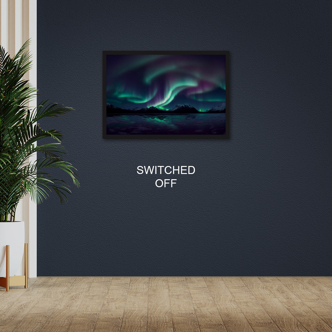 Northern Lights Mountain Scenery Illuminated Sign