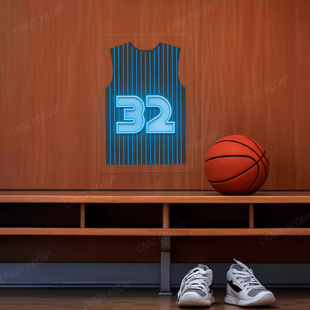 Orlando Shaq O'Neal 32 Jersey Basketball Neon Artwork