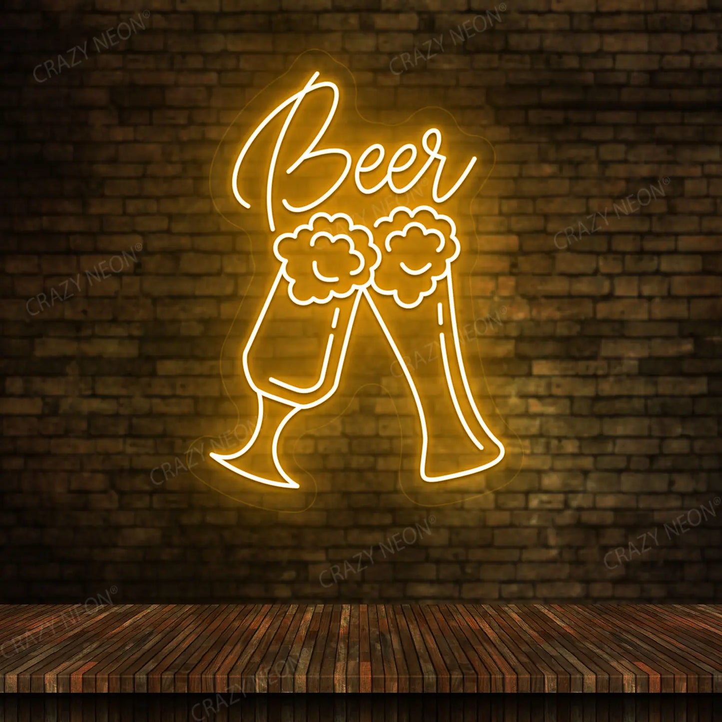 Beer Glass Multicolor Neon Sign | Orange