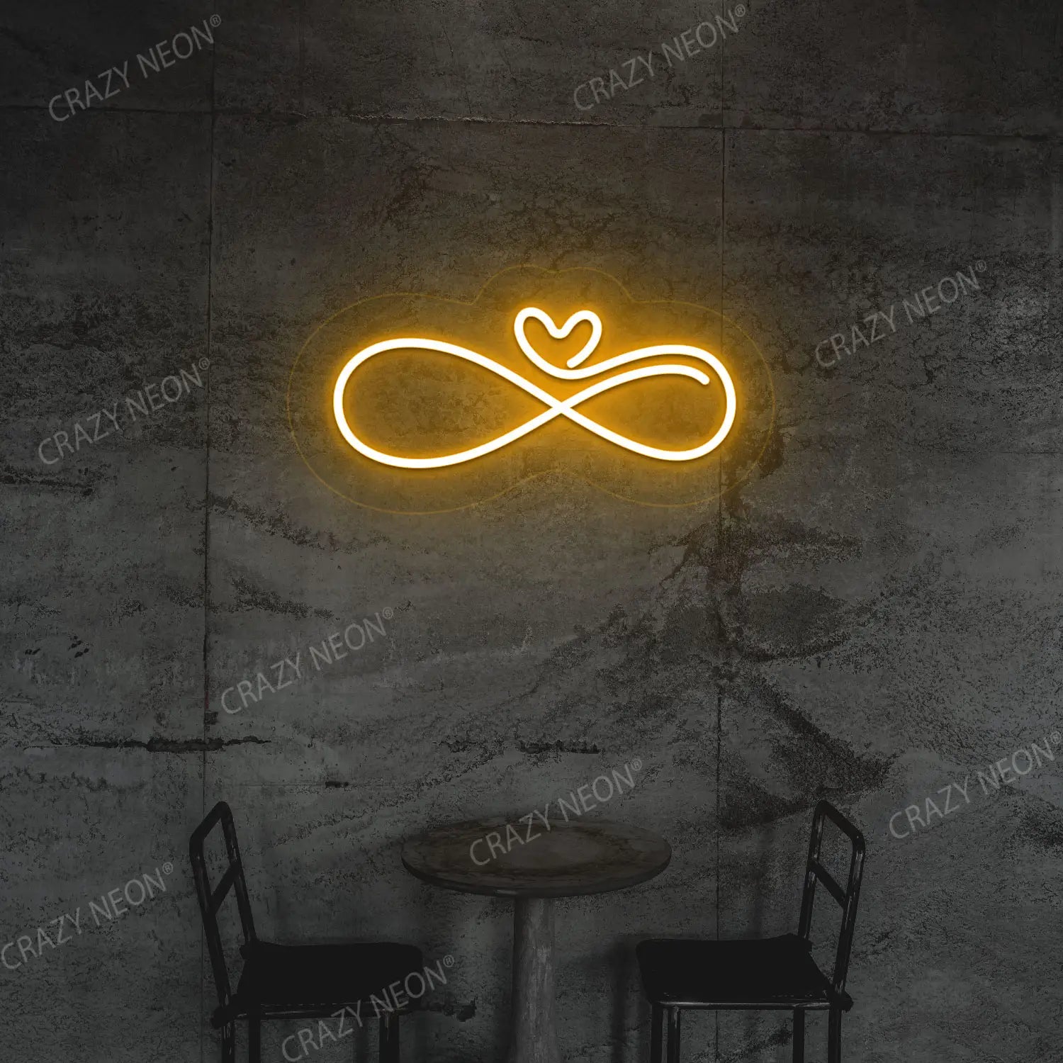 Infinity Heart Neon Sign | Orange