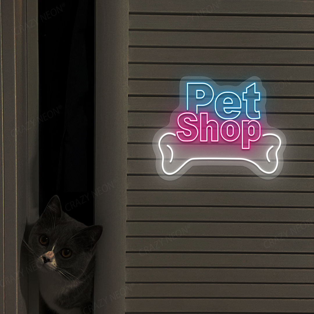 Bone Pet Shop Neon Sign | Iceblue