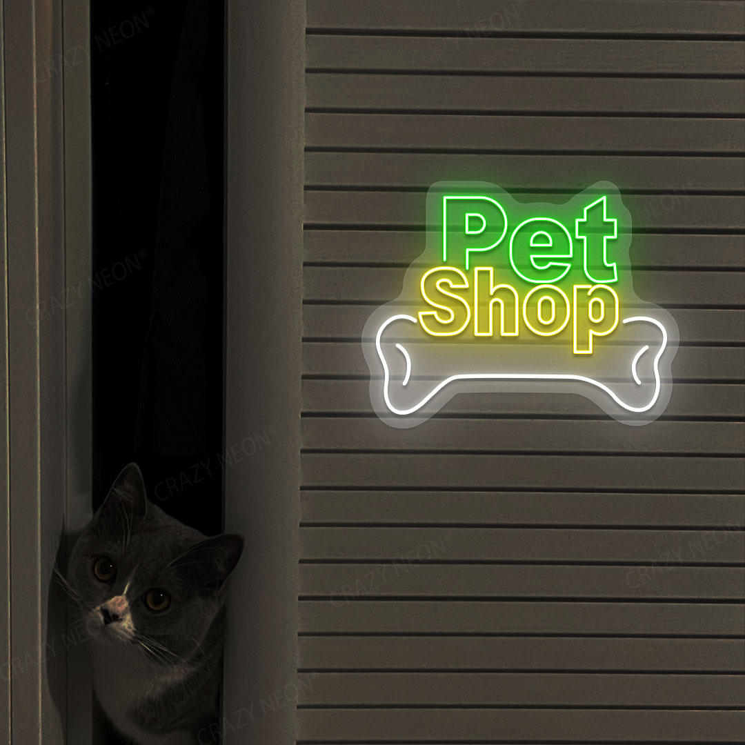 Bone Pet Shop Neon Sign | Green