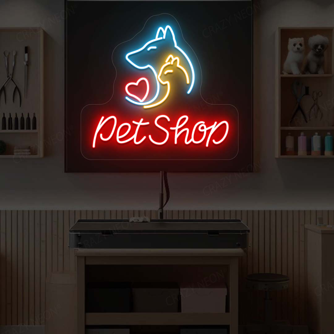 Pet Shop Neon Sign | Orange