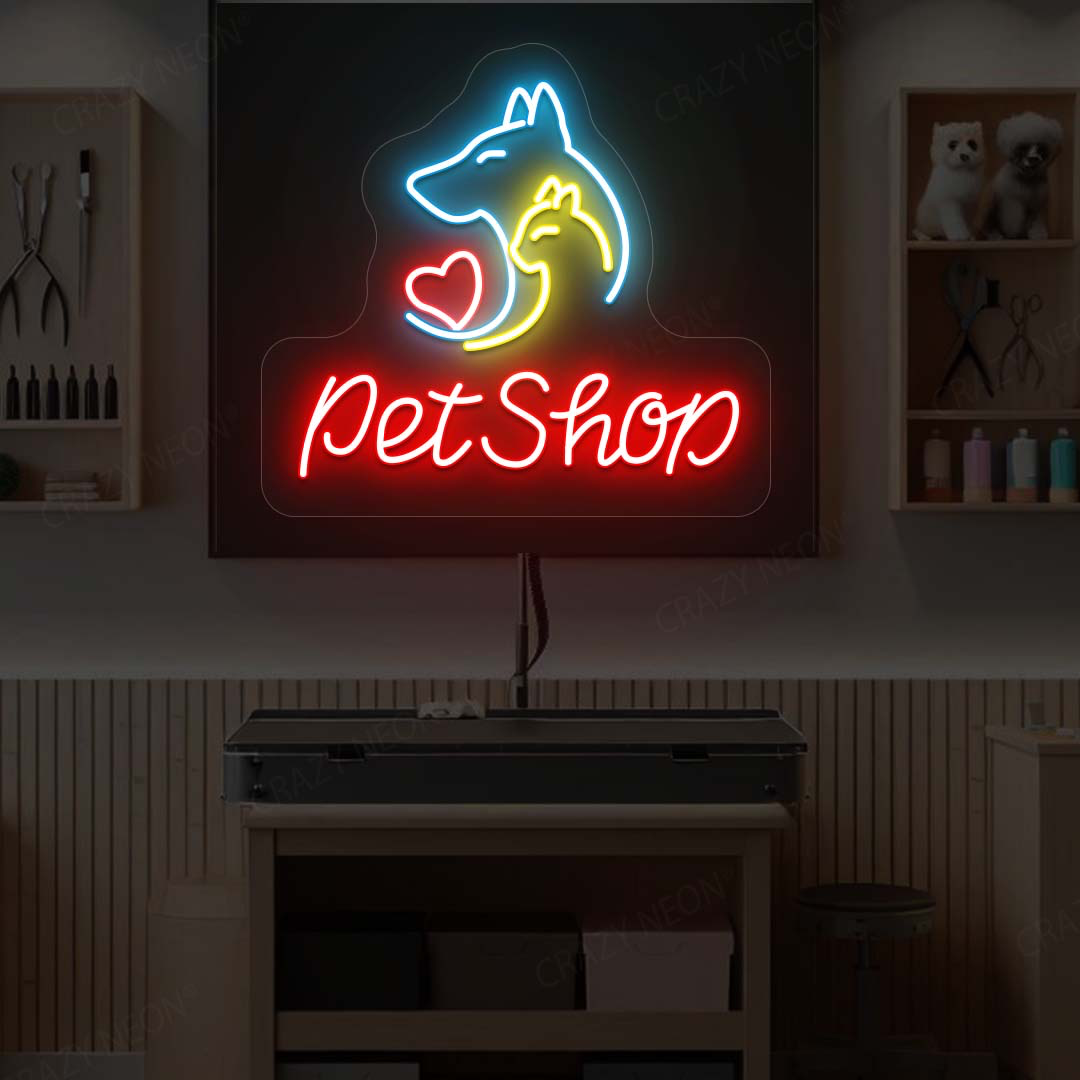 Pet Shop Neon Sign | Yellow